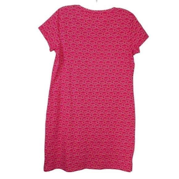 Vineyard Vines Whale Tail Print Tee Dress  Rhododendron Pink Side Hem Slits New - Picture 2 of 14